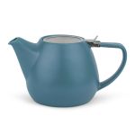 Bredemeijer Teapot Rens Design 1100ml In Fine Porcelain With Stainless Steel Lid & Filter In Petrol Blue Stackable - BR147098