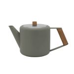 Bredemeijer Teapot Double Wall Duet Boston Design 1.1L in Slate Grey With Wood Look Fittings - BR111032