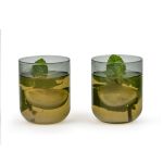 Bredemeijer Glass Single Walled Cups Padua Design Set Of 2 In Grey 350ml - BR165064