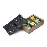 Bredemeijer Tea Box With 6 Compartments In Natural Wood With Marble Style Top - BR184023