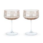 Leopold Vienna Champagne Coupe Glass Corvina Design In Pearlized Finish Set Of 2 - BRLV237006