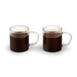 Leopold Vienna Coffee Cup With Handle Ribbed Finish Arusha Design 200ml Set Of 2 - BRLV127001