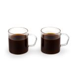 Leopold Vienna Coffee Cup With Handle For Cappuccino Ribbed Finish Arusha Design 300ml Set Of 2 - BRLV127002