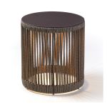 Philippi Stool With LED Solar Lamp In Powdercoated Steel With Olefin Rope Lumen Design - PH146005