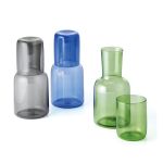 Philippi Water Carafe With Cup Mouth Blown Glass Viva Design Ht 19cm In Green Only - PH311003