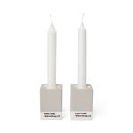 Pantone Candle & Tea Light Holder Set of 2 In Handmade Fine China Warm Gray 002C - PT101720002