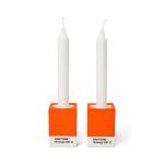 Pantone Candle & Tea Light Holder Set of 2 In Handmade Fine China Orange 021C - PT101720021
