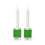 Pantone Candle & Tea Light Holder Set of 2 In Handmade Fine China Green 3539C - PT101723539