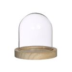 Ideas4Seasons Dome Bell Jar With Wooden Base Diameter 10cm Ht10cm - ID29421