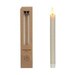 Ideas4Seasons LED Honeycomb Candle Set of 2 Diameter 2.2cm Ht 25cm Creme With Timer - ID32683