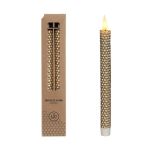 Ideas4Seasons LED Honeycomb Candle Set of 2 Diameter 2.2cm Ht 25cm Gold With Timer - ID32692