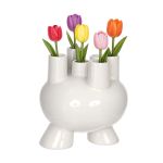 Ideas4Seasons Tulip Vase In Stoneware Strollz Design Creme - ID35090