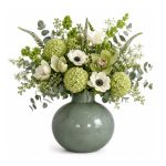 Ideas4Seasons Vase In Ceramic Rose Design In Green - ID37145