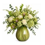 Ideas4Seasons Vase In Ceramic Lily Twist Design Green Large - ID37167