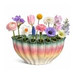 Ideas4Seasons Vase Bowl For Flowers In Ceramic Rainbow Design In Small Size - ID37300