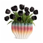 Ideas4Seasons Vase In Ceramic Rainbow Design In Large Size - ID37307
