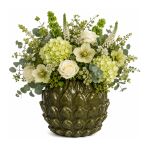 Ideas4Seasons Vase In Ceramic Maya Design Olive - ID39015