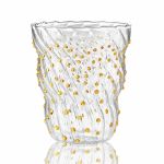 Italesse Twist Pua Handcrafted Single Large Glass Tumbler 370cc Clear And Amber - IT3354AM