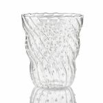 Italesse Twist Pua Handcrafted Single Large Glass Tumbler 370cc Clear And White - IT3354BI