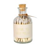 My Flame Matches In Glass Bottle With The Message 'Thank you very match' In Sand - MF.MTCH.SND