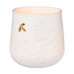 Rader Tea Light Holder In Porcelain With Leaf Decal - RA14134
