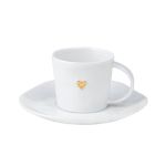 Rader Espresso Coffee Cup In White Porcelain With Gold Heart Decal - RA14341