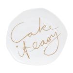 Rader Plate In Porcelain Plate With "Cake It Easy" Words Small Size - RA15694