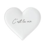 Rader Plate In Porcelain Heart Shaped With Words C'est La Vie - RA17017