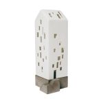 Rader Tea Light Holder In Porcelain Lighthouse Range Grey Base Apartment Design - RA17514