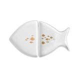 Rader Bowl In Porcelain Fish Shaped 2 Piece Coral Design - RA17553