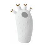 Rader Vase In Porcelain With Gold Decal Cactus Coral Design Size Mini - RA17570