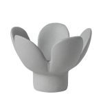 Rader Candle Holder In Porcelain Flower Design In Grey - RA51578