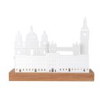 Rader Tea Light Holder In Porcelain City Skyline London Design With Acacia Base - RA92219