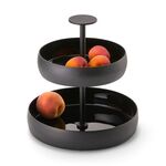 Philippi Serving Stand 2 Tier In Enamelled Aluminium Negretto Design - PH131024
