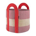 Remember Storage Basket Colombo Design In Small Size Made Of Sewn Cotton Rope In Berry With 2 Carry Handles - REAK03