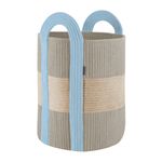 Remember Storage Basket Colombo Design In Large Size Made Of Sewn Cotton Rope In Grey With 2 Carry Handles - REAK04