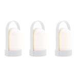 Remember Rechargeable Portable LED Lamp With Carry Handle Little URI Piccolo Set Of 3 Pure White - RELU32