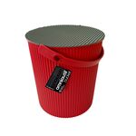 Hachiman Omnioutil Storage Bucket & Lid Red Body With Grey Lid Large Size - HC239789ZA
