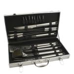 Leopold Vienna BBQ Barbecue Case Complete With 18 pieces In Stainless Steel With Silver Steel Case - BRLV01070