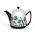 Bredemeijer Teapot Cosy Manto Tulip Design Stoneware Black Body 1.0L With Printed White Ceramic Casing And Stainless Steel Fine Mesh Filter - BR132002