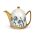 Bredemeijer Teapot Cosy Manto Tulip Design Stoneware Gold Body 1.0L With Printed White Ceramic Casing And Stainless Steel Fine Mesh Filter - BR132003
