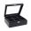Bredemeijer Tea Box With 6 Separate Inner Compartments And A Window Lid in Black Bamboo With Scratches & Marks To Glass - BR184011Z1