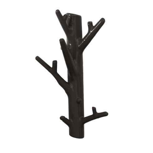 Bosign Branch Wall Hanger Medium Size In Solid Cast Iron Coated Black Brown - B291204