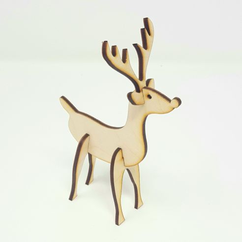 SP Design Christmas Table Decoration Slotted Reindeer Small in Natural Plywood - SDTD002S