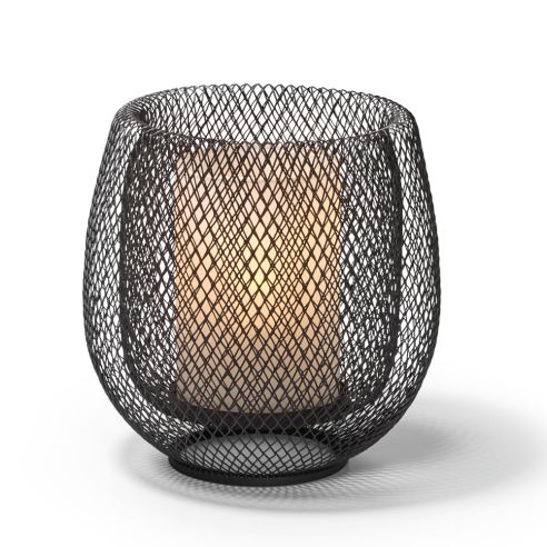 Philippi Lantern With Frosted Glass Tube Cylinder In Mesh - PH153005