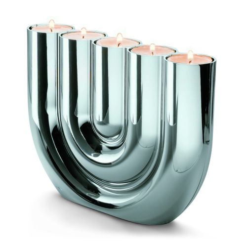 Philippi Tealight Holder With 5 Chrome Holders Double U Design - PH123137