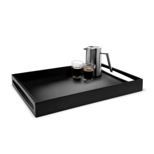 Leopold Vienna Serving Tray 55.0 x 40.0 x 6.0 cm Large Size In Black MDF Composite - BRLV618002