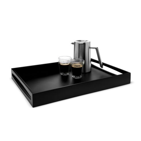 Leopold Vienna Serving Tray 47.5 x 35.0 x 6.0 cm Medium Size In Black MDF Composite - BRLV618001