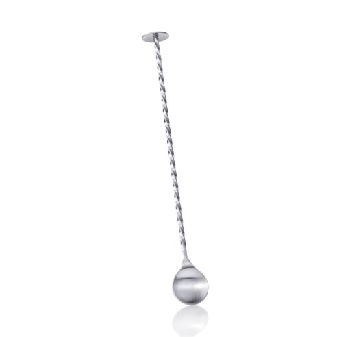 Leopold Vienna Cocktail Spoon With Twisted Handle & Pestle In Stainless Steel - BRLV233002