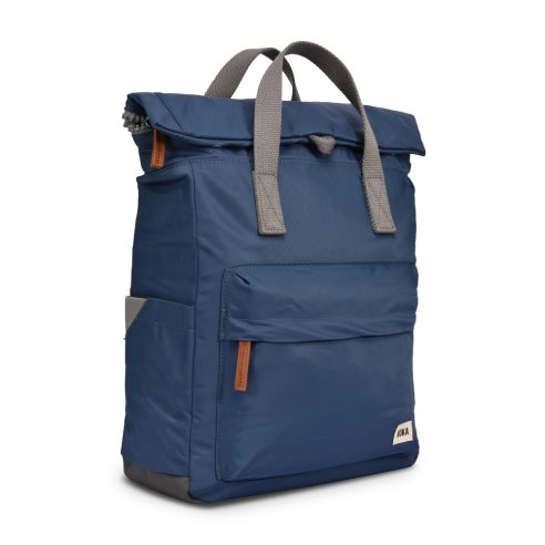 Roka London Canfield B Backpack Rucksack Medium Recycled Repurposed Sustainable Nylon In Pacific - RKCAB069